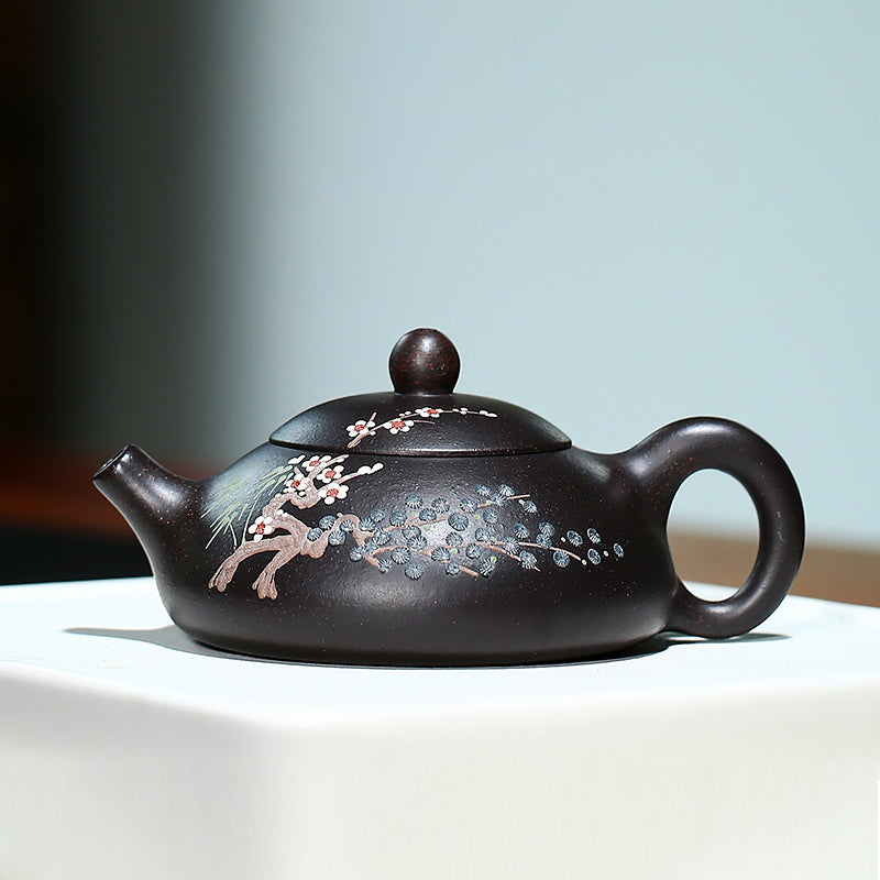 Yixing Purple Clay Teapot Handmade Bamboo Xishi Teapot Filter